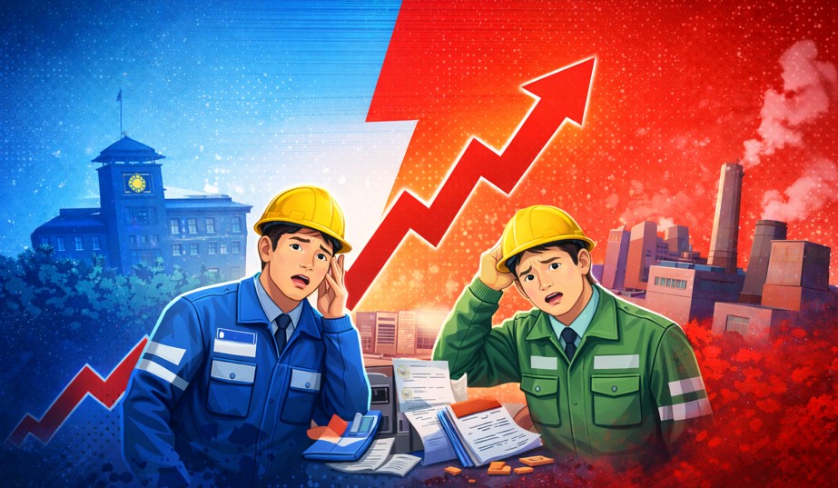 운영이 어려운 중소기업과 직원들의 곤란한 모습이 보이는 그림