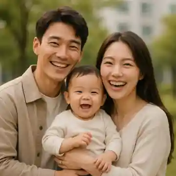 귀농 신혼부부아기 이미지