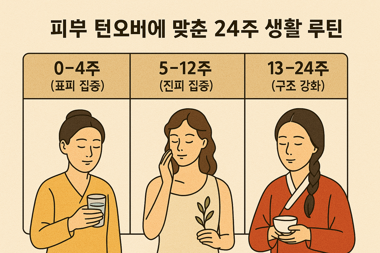 “피부 턴오버에 맞춘 24주 생활 루틴”