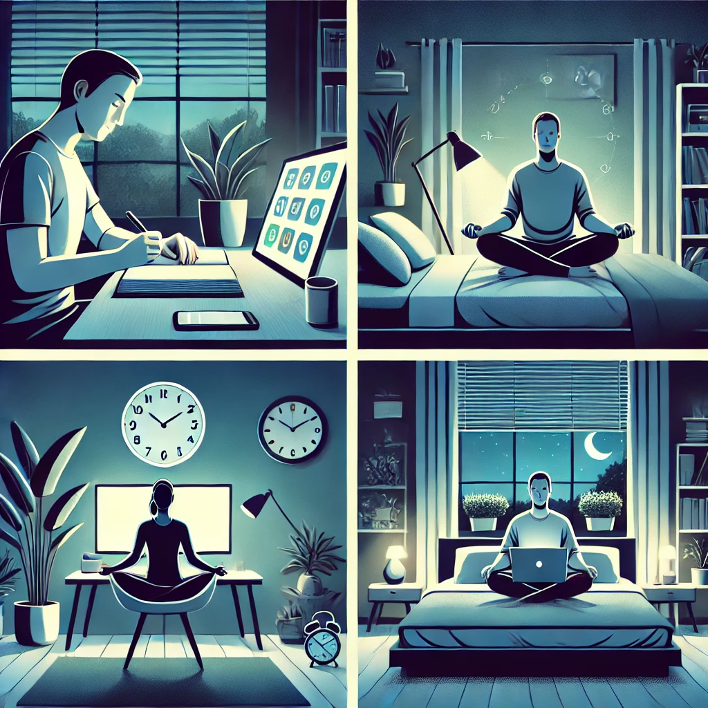 성공한 사람들이 실천하는 저녁 루틴을 표현한 이미지