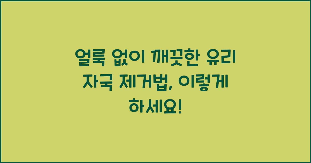 얼룩 없이 깨끗한 유리 자국 제거법