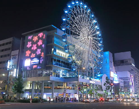 나고야 거리의 불빛들