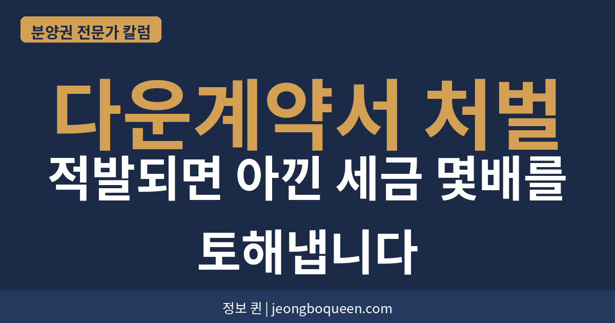 다운계약서 처벌