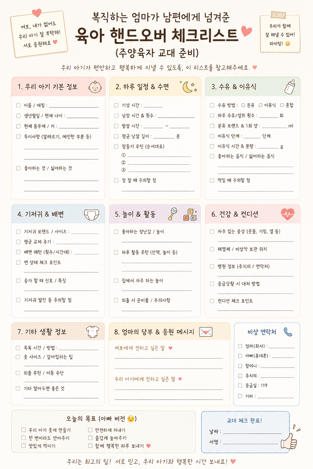 핸드오버 쳌크리스트