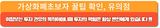 가상화폐초보자꿀팁 및 유의점