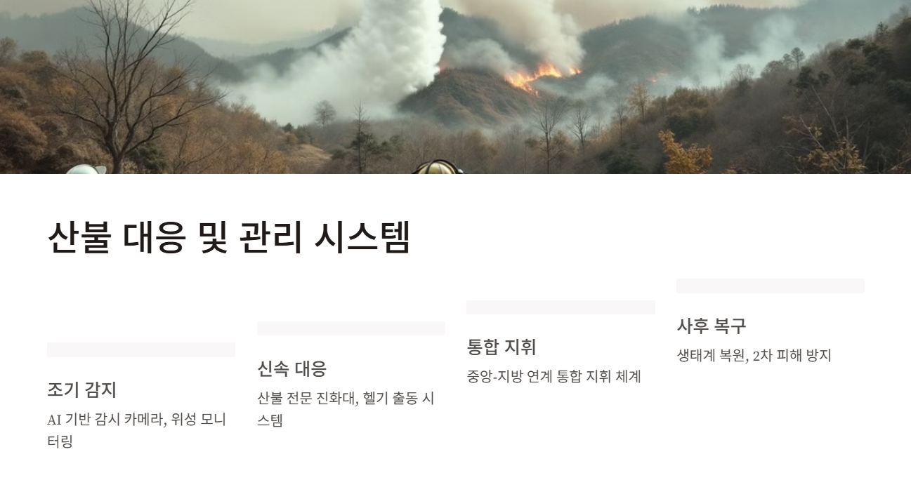 산불 대응 및 관리 시스템 현황