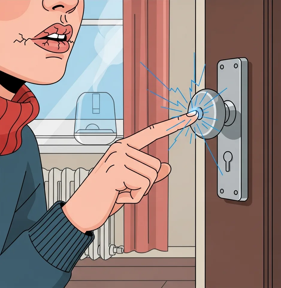 정전기와 갈라진 입술