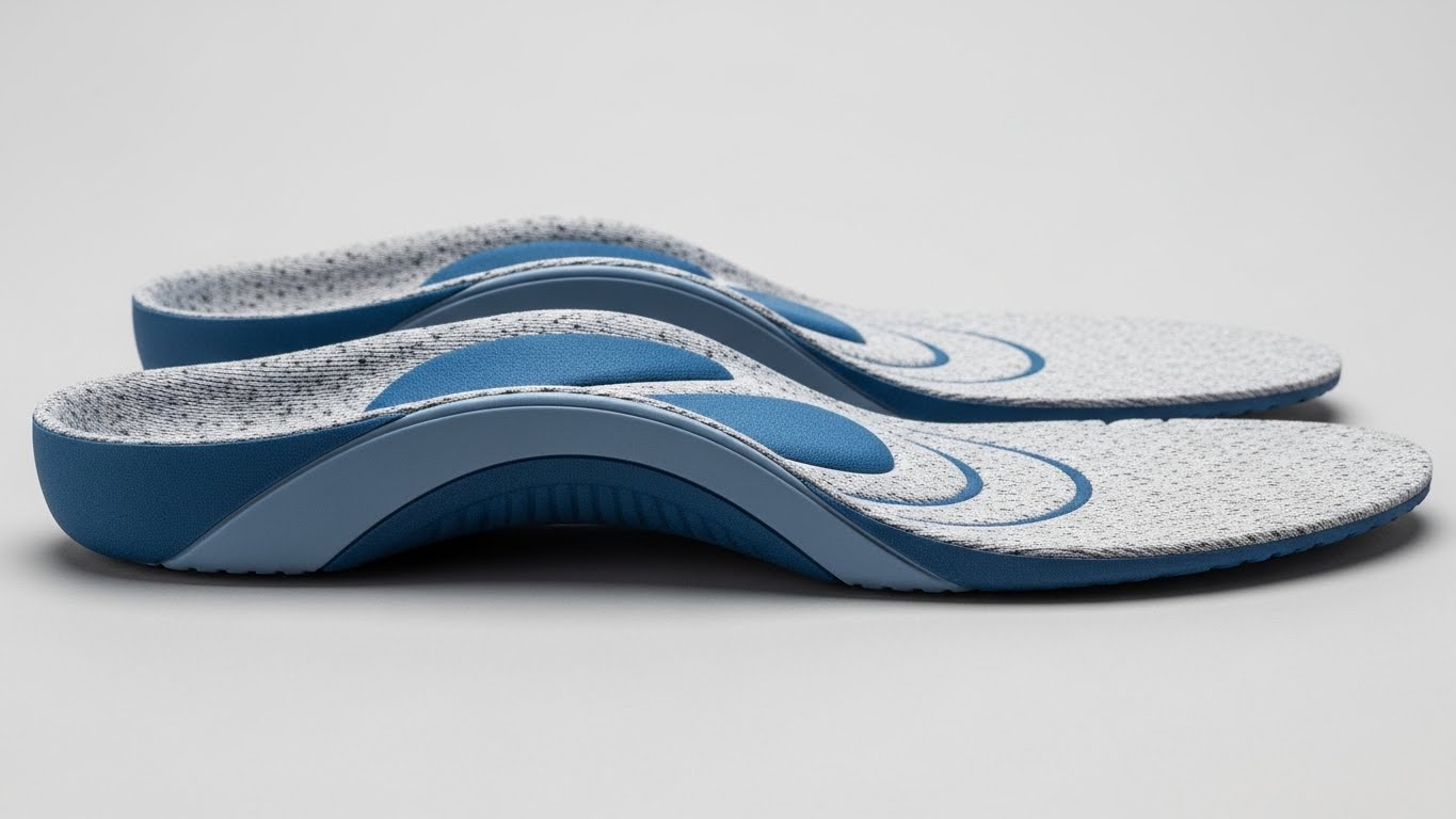 족저근막염 통증 완화를 위한 아치 서포트 하드 타입 깔창의 구조 설명