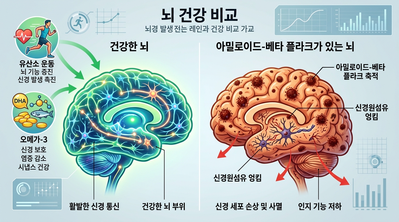 치매 유발 물질을 줄이는 건강 습관 인포그래픽
