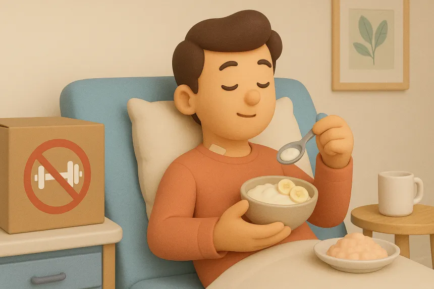 격한 운동 피하기와 음식 먹는 방법