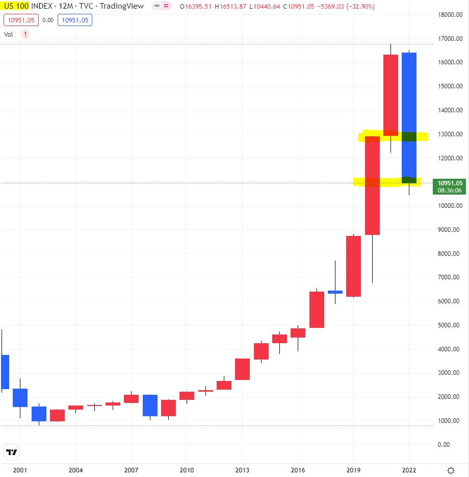 2022년 NASDAQ100 년봉