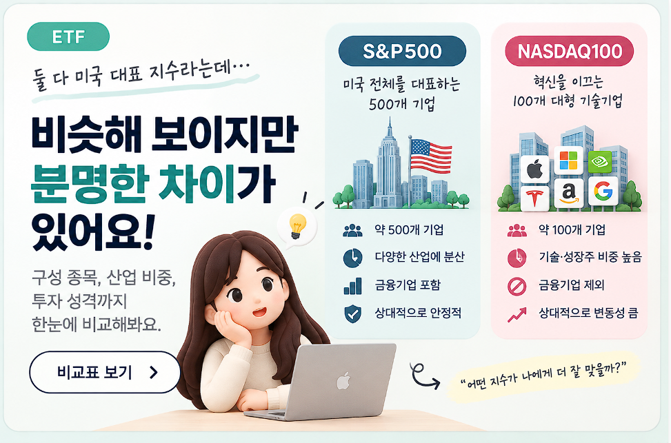 S&P500과 나스닥100 차이, 어떤 지수에 투자하는 걸까?