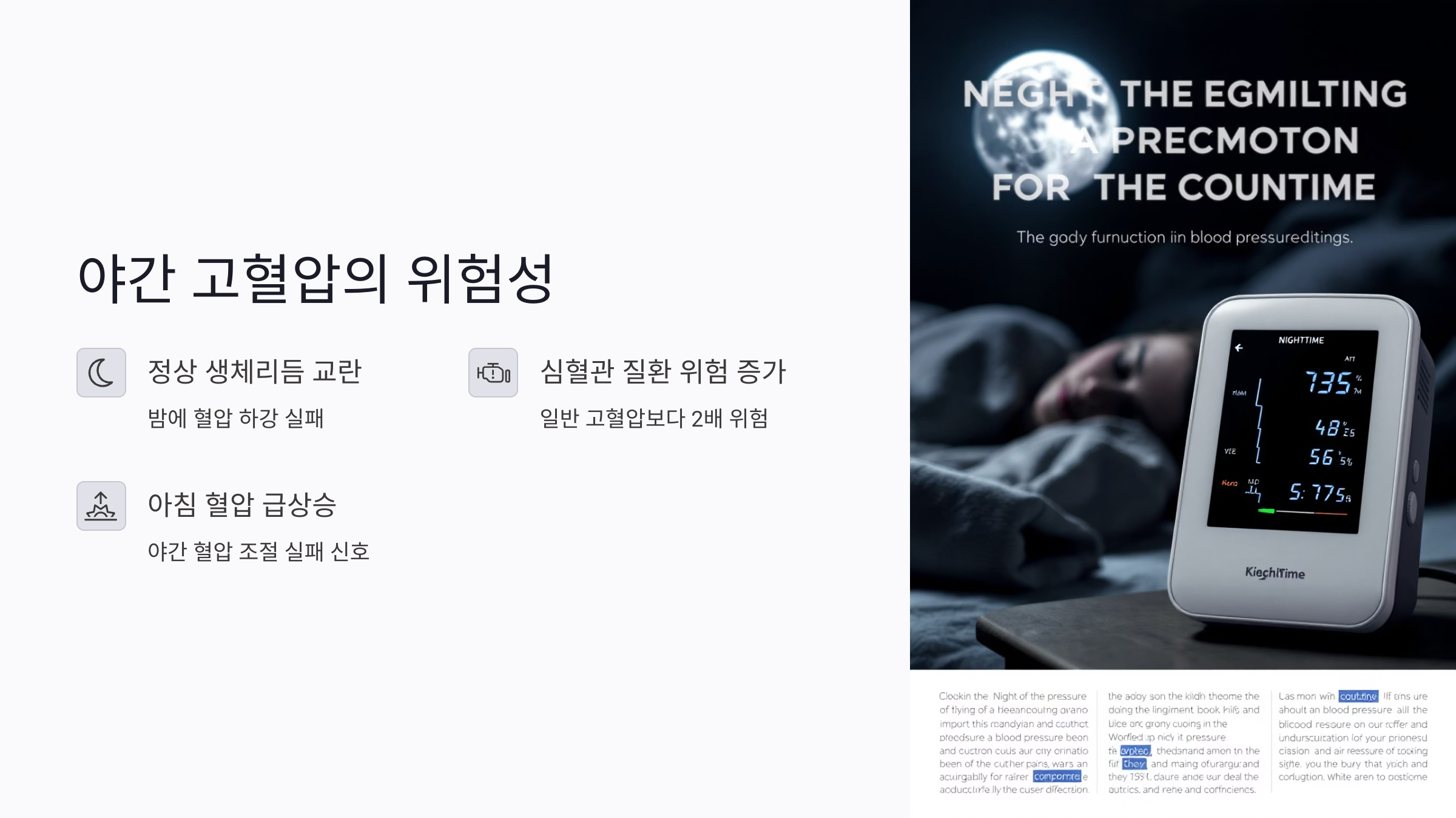 야간 고혈압과 코골이의 경고 신호