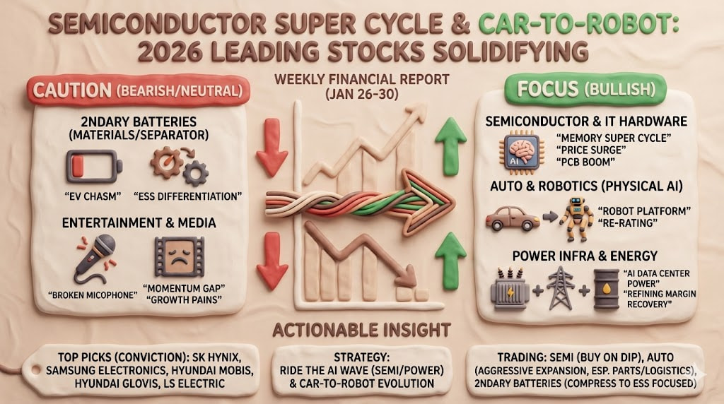[주간 증권사 리포트 분석(26' 1/26~30)] 반도체 '슈퍼 사이클'과 로봇이 된 자동차: 2026년 주도주의 굳히기