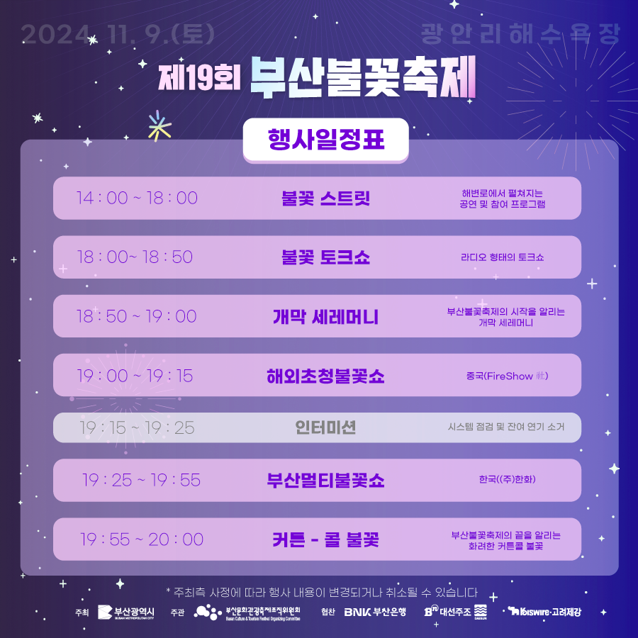 '제19회 부산 불꽃 축제'