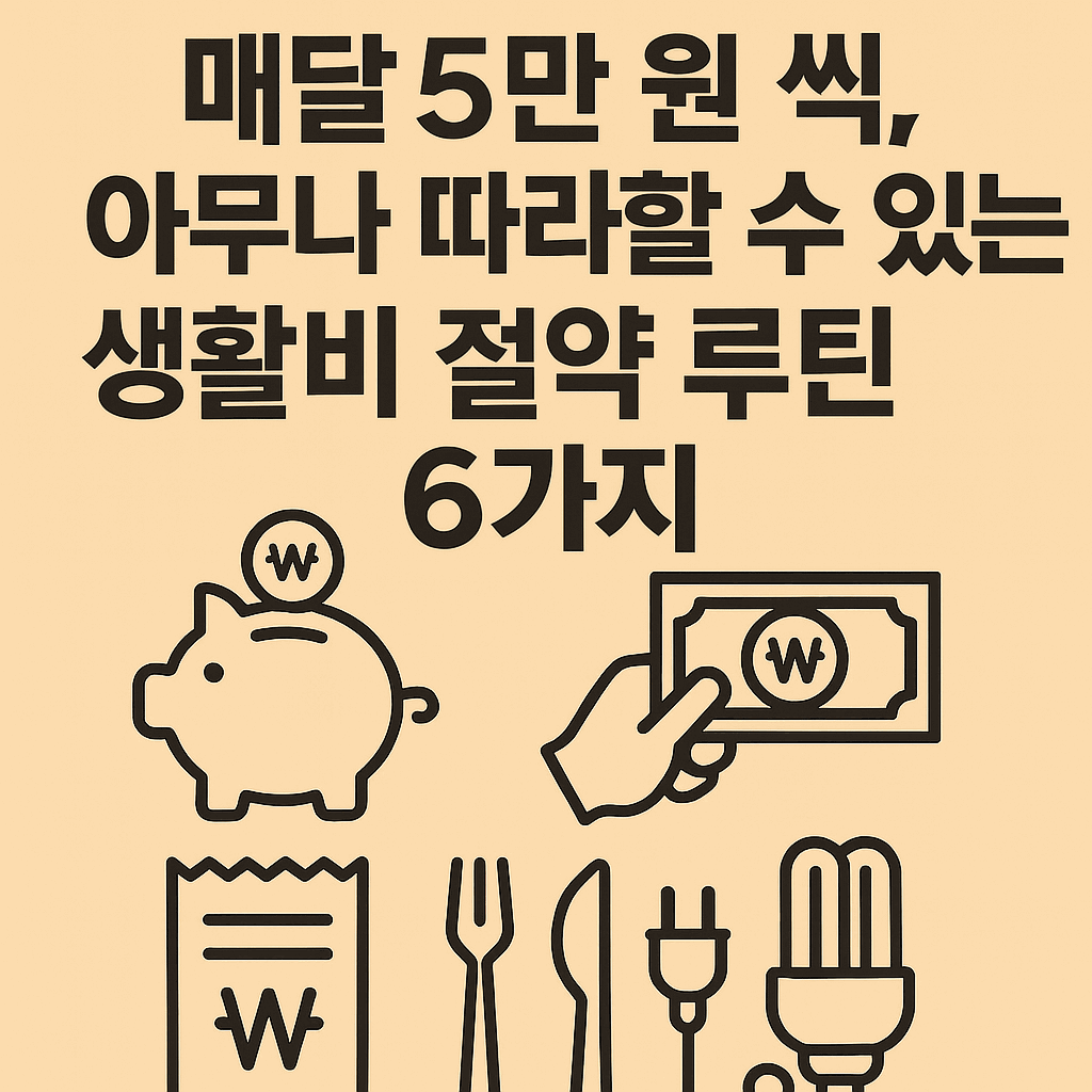 매달 5만원씩 아무나 따라할 수 있는 새활비 절약 6가지