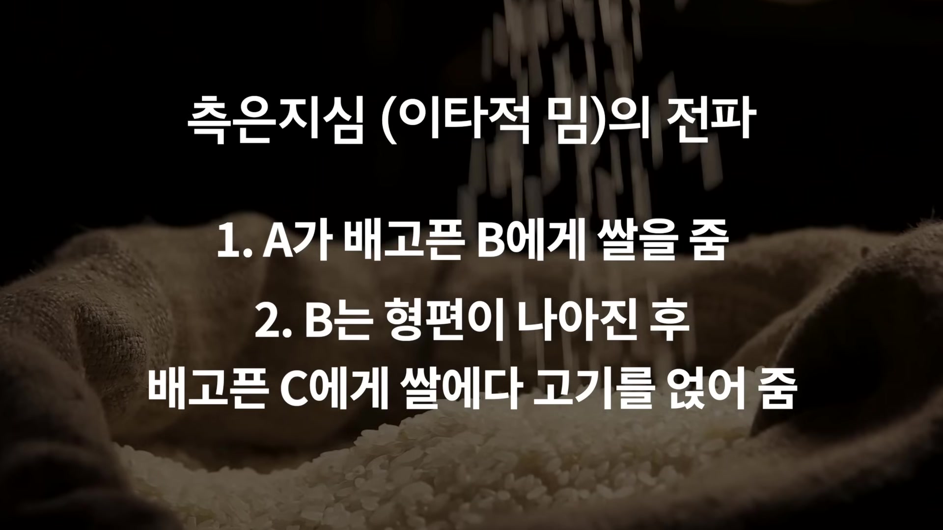 측은지심(이타적 밈)의 전파