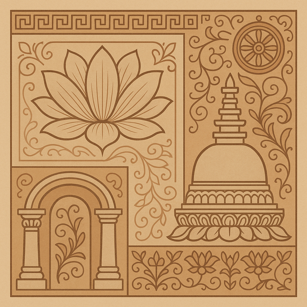 간다라 미술 연꽃 문양