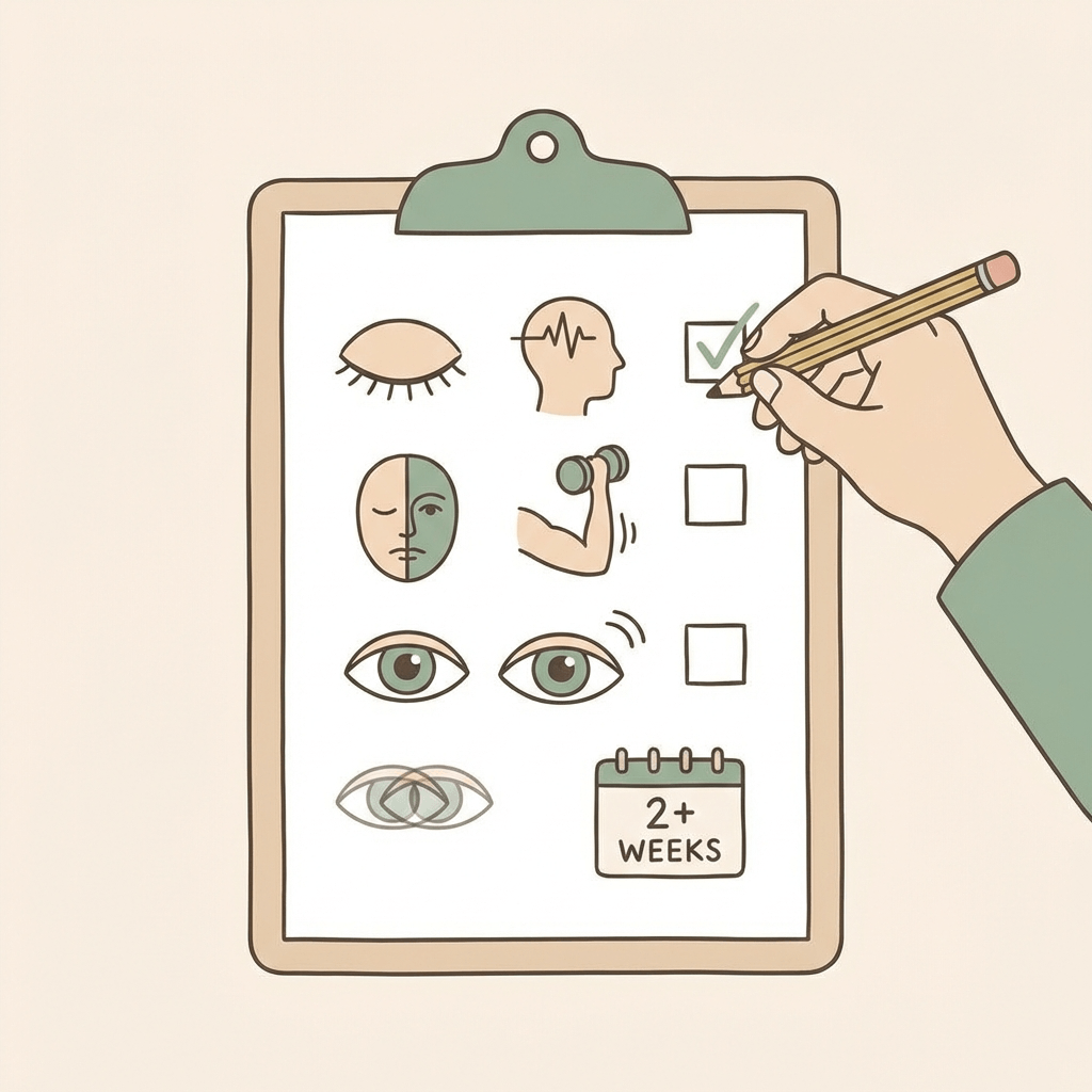 동반 증상 체크리스트 일러스트