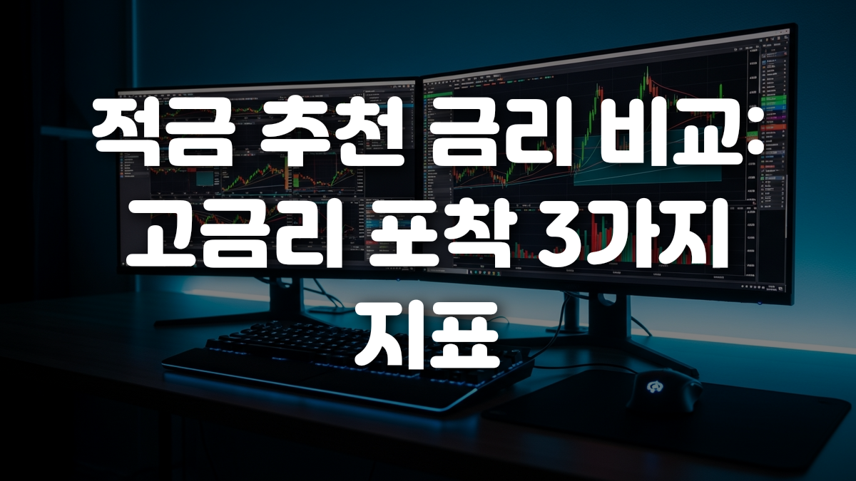 적금 추천 금리 비교 고금리 포착 3가지 지표