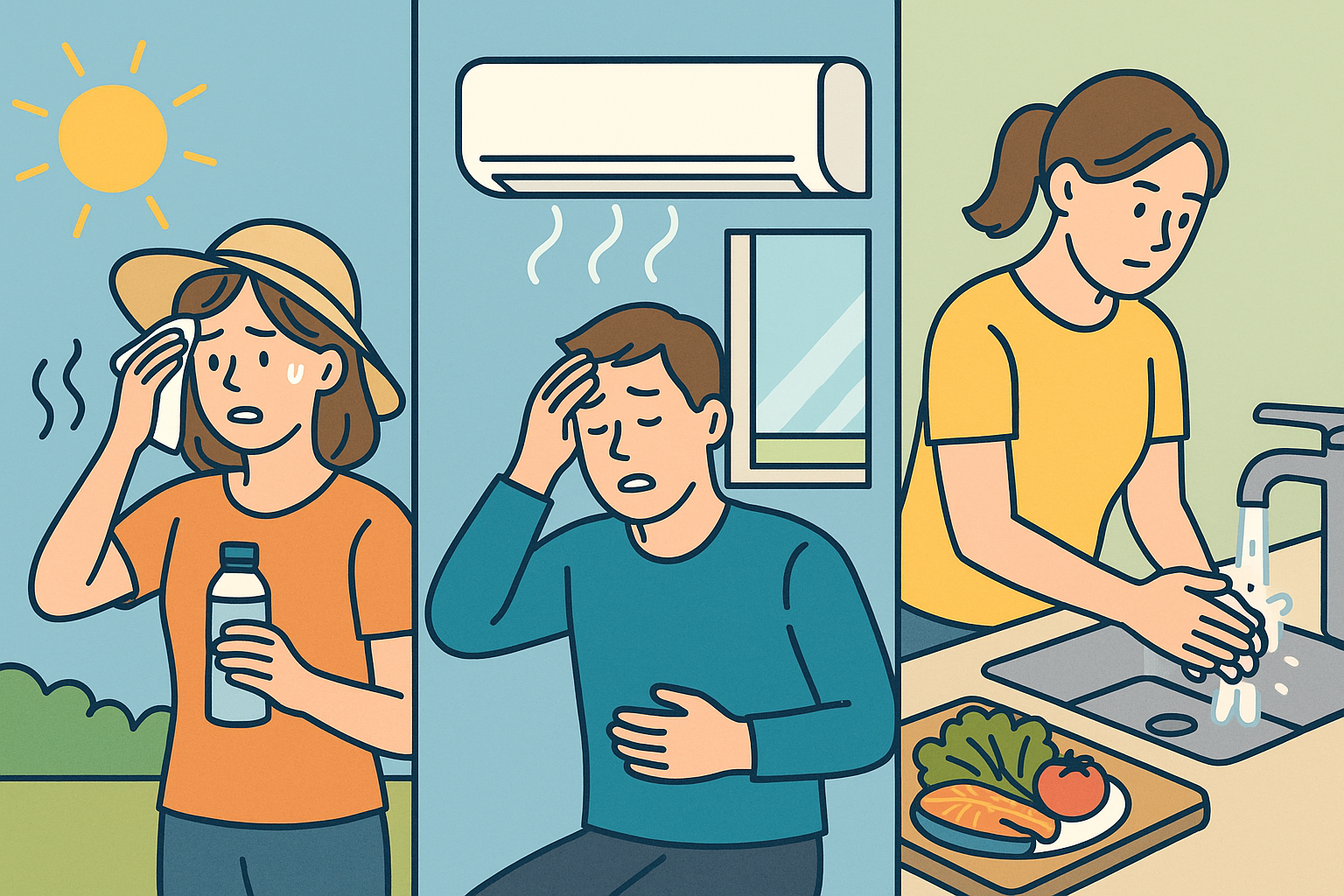 초여름에 꼭 알아야 할 건강 지식 열사병, 냉방병, 식중독