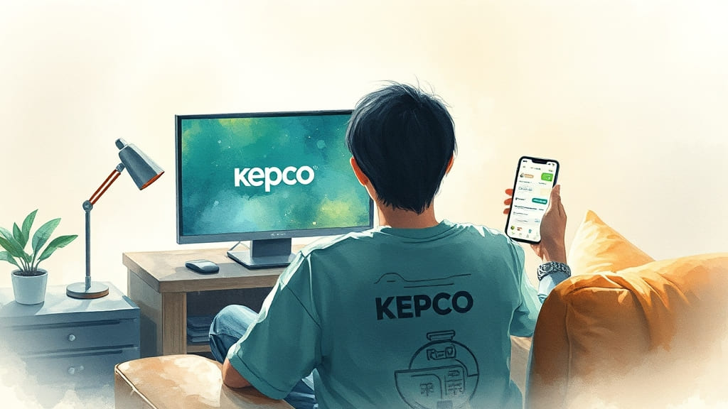 pc로 전기세를 조회하는 남자