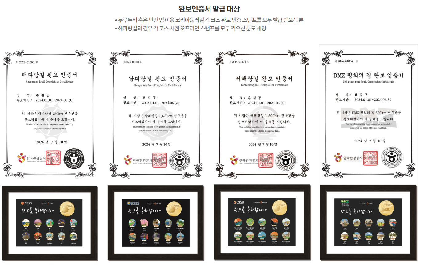코리아둘레길 완주 혜택