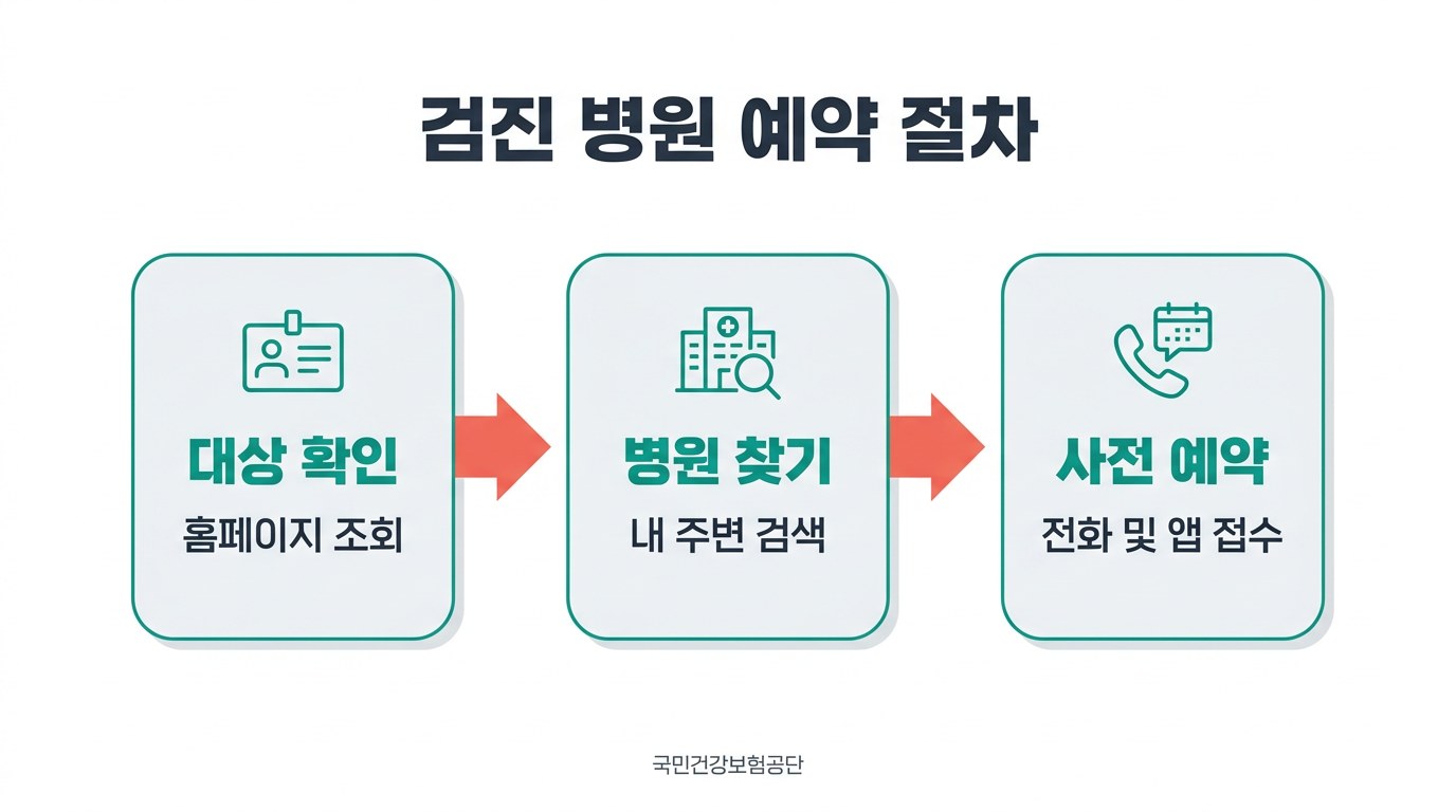 국가건강검진 대상 검진 병원 예약 절차