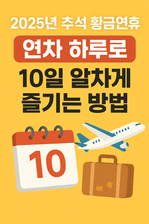 202년 추석 황금연휴 연차 하루로 10일 알차게 즐기는 방법