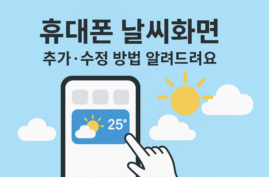 휴대폰 날씨화면 추가&middot;수정하는 방법 알려드려요