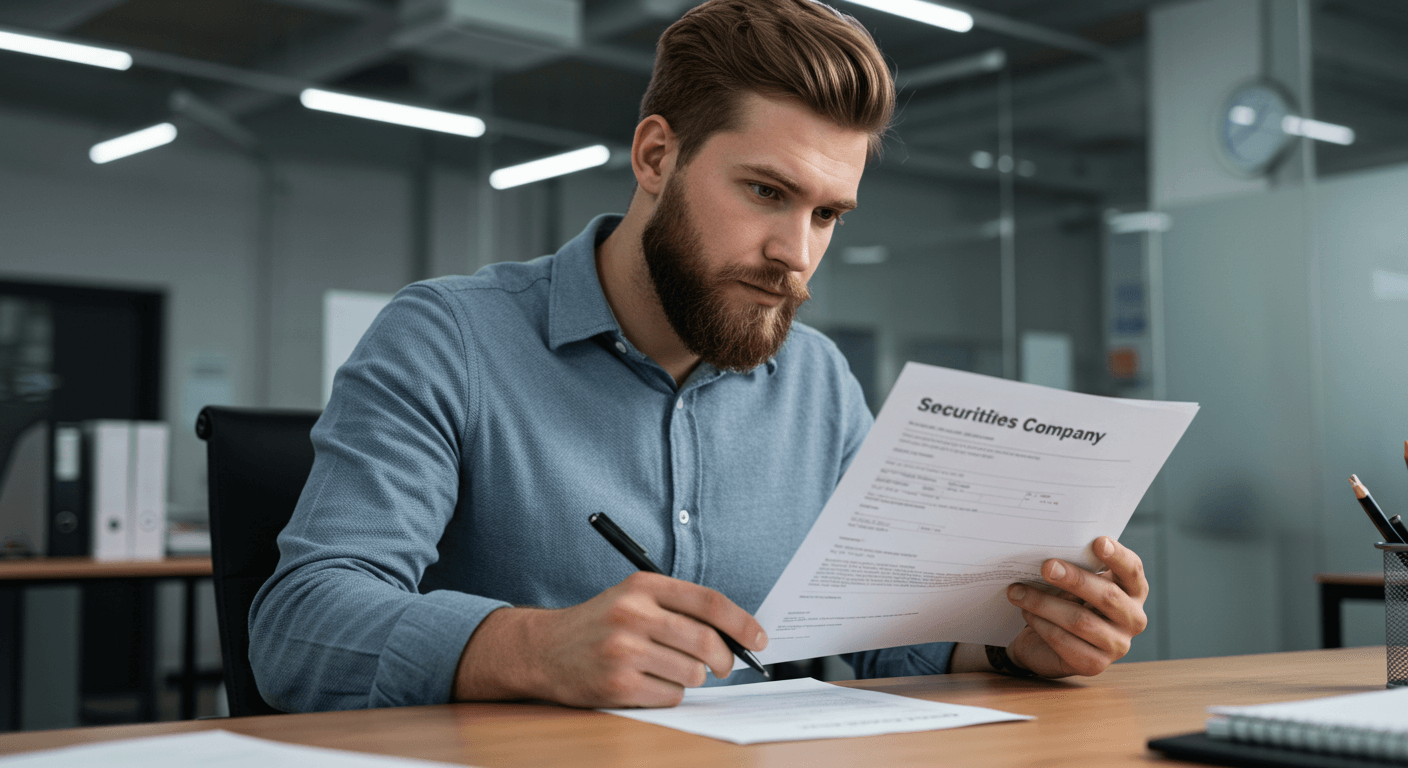 공모주 청약서를 읽는 청약자의 모습