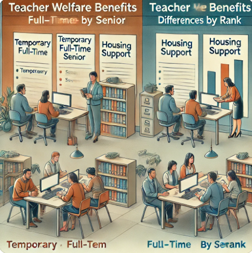 교사 직급별 복지 혜택 차이 : 급여 및 수당, 주거 및 건강 지원, 연금 관련 사진