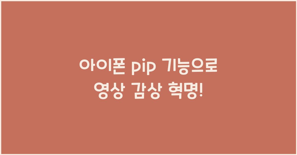 아이폰 pip