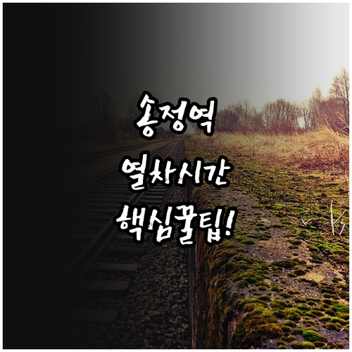 송정역 열차 시간표 확인법과 동해선 ..