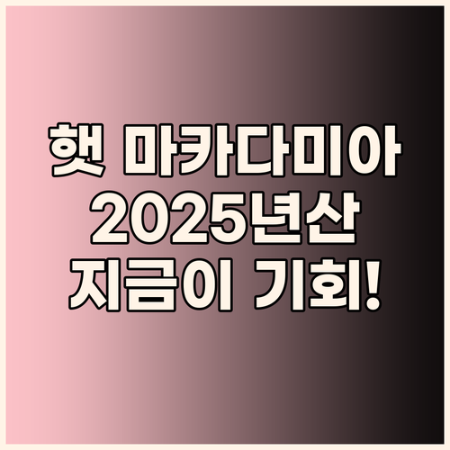 2025년산 호주 마카다미아! 왜 지..