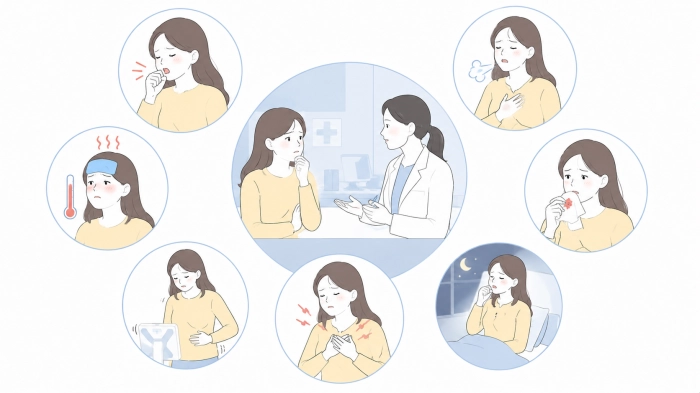 목이 간질간질하고 마른기침이 납니다