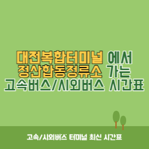 대전복합터미널에서 정산합동정류소 가는 시외버스 시간표 최신정보