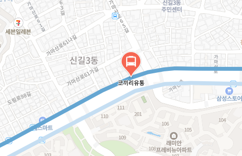 코끼리유통에서 인천공항 리무진 공항버스(6008번) 지도 위치