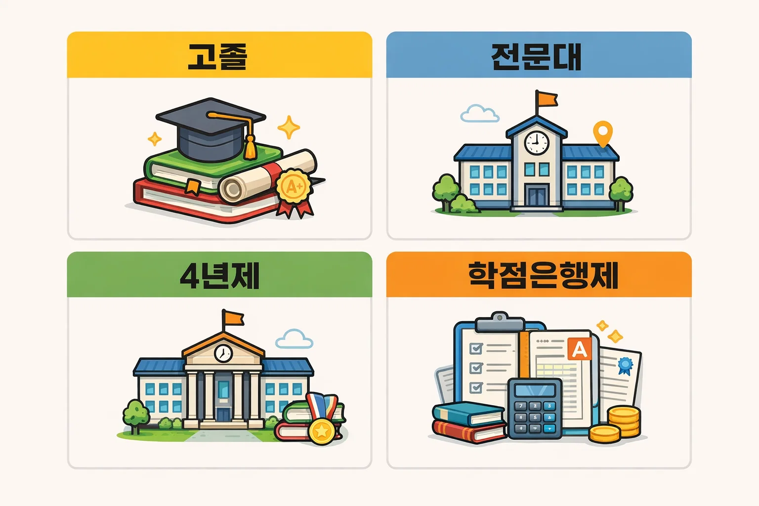 사회복지사 2급 비용 기간 차이가 발생하는 고졸&middot;전문대&middot;4년제&middot;학점은행제 경로별 준비 방식과 소요 기간 차이를 비교한 안내 이미지입니다