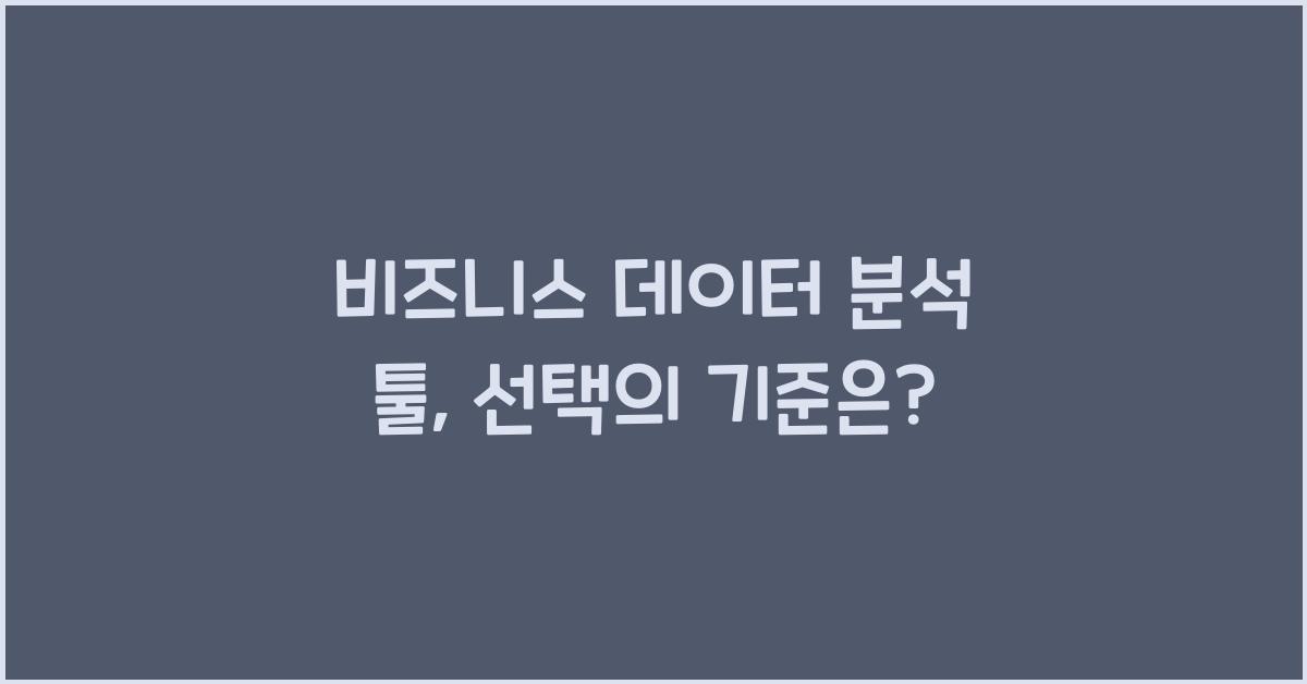 비즈니스 데이터 분석 툴