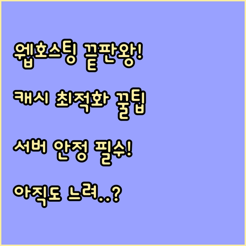 웹호스팅 안정성 확보를 위한 캐시 최..