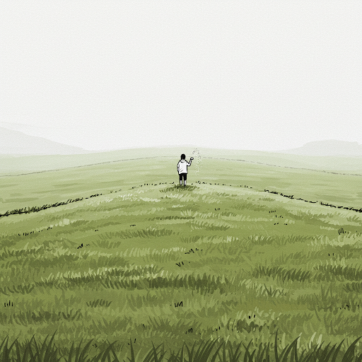 산 위에 혼자 서있는 남자