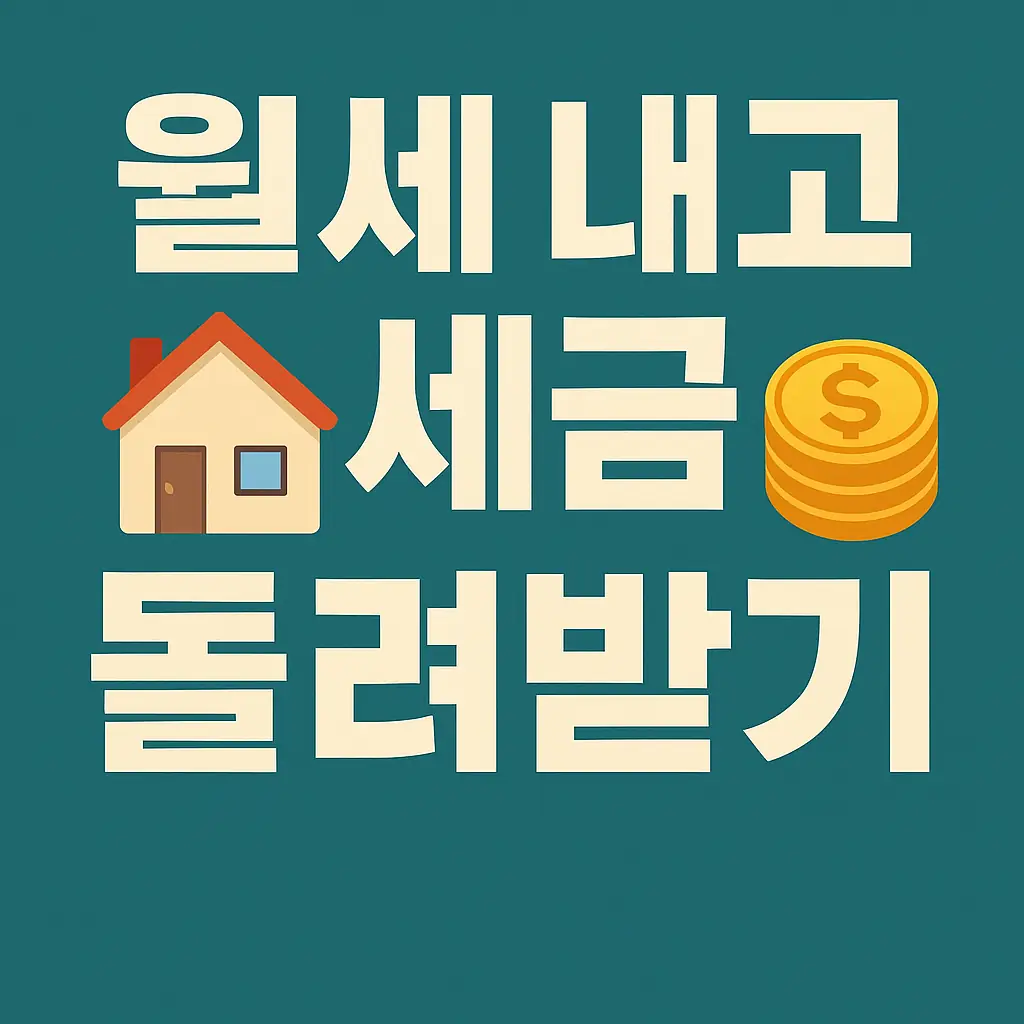 월세 내고 세금 돌려받기 썸네일 이미지 - 집 아이콘과 동전 그래픽 포함