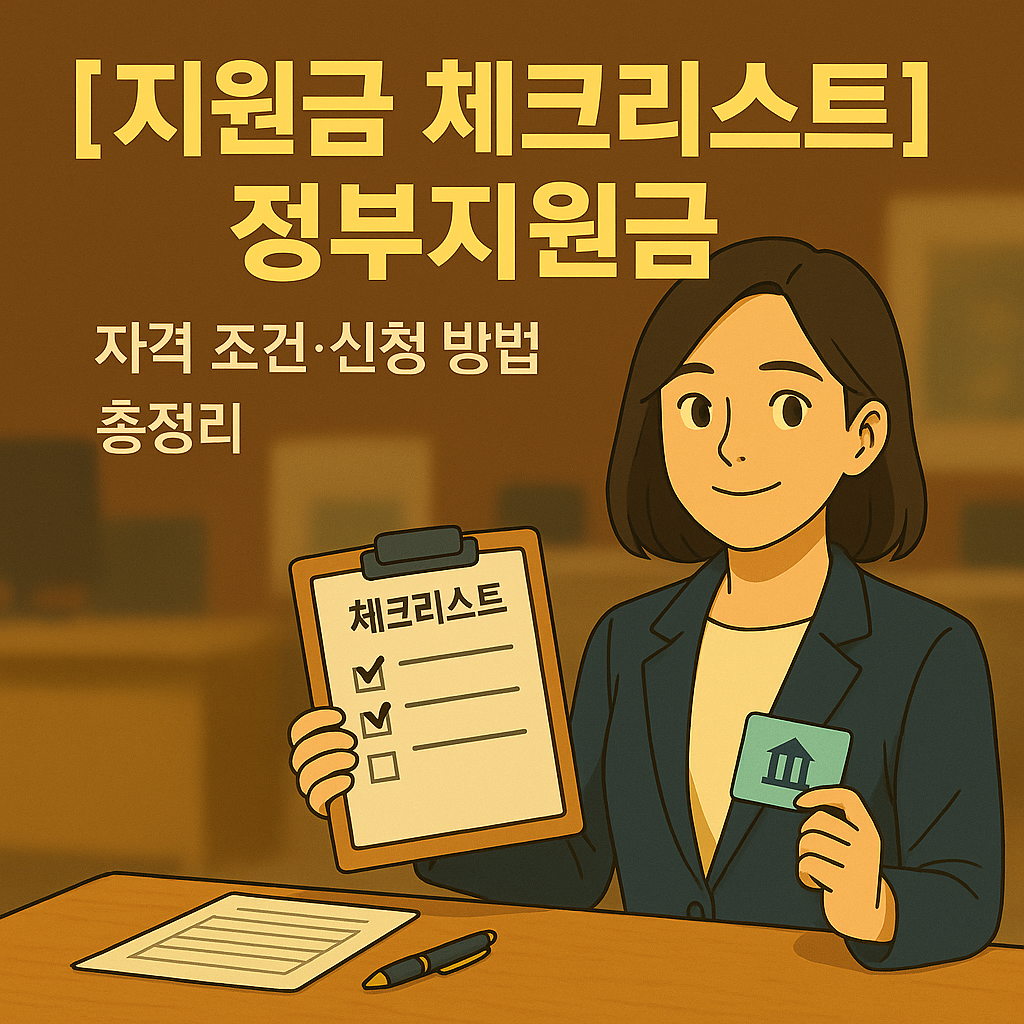 [지원금 체크리스트] 정부지원금 ｜ 자격 조건&middot;신청 방법 총정리