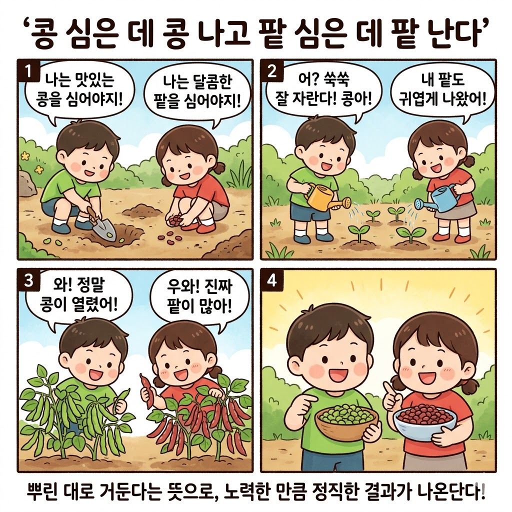 콩 심은 데 콩 나고 팥 심은 데 팥 난다 속담