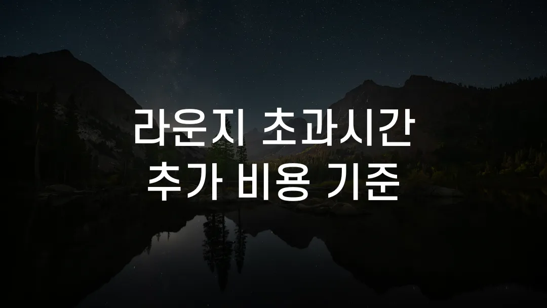 라운지 초과시간 추가 비용 기준
