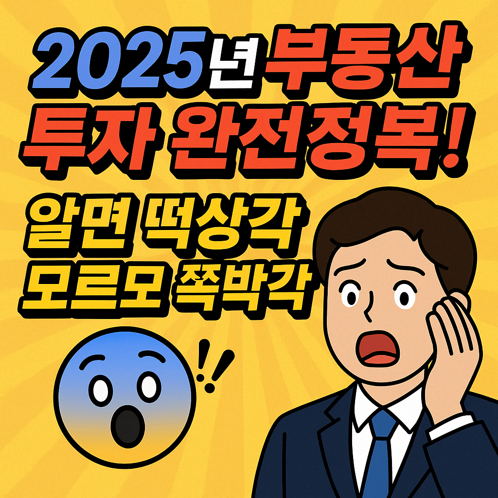 2025년 부동산 투자 완전 정복 알면 떡 상각 모르면 쪽박각