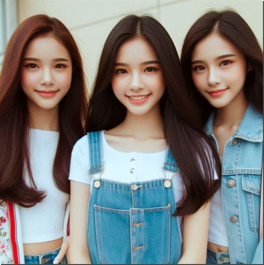 사춘기 소녀 3명