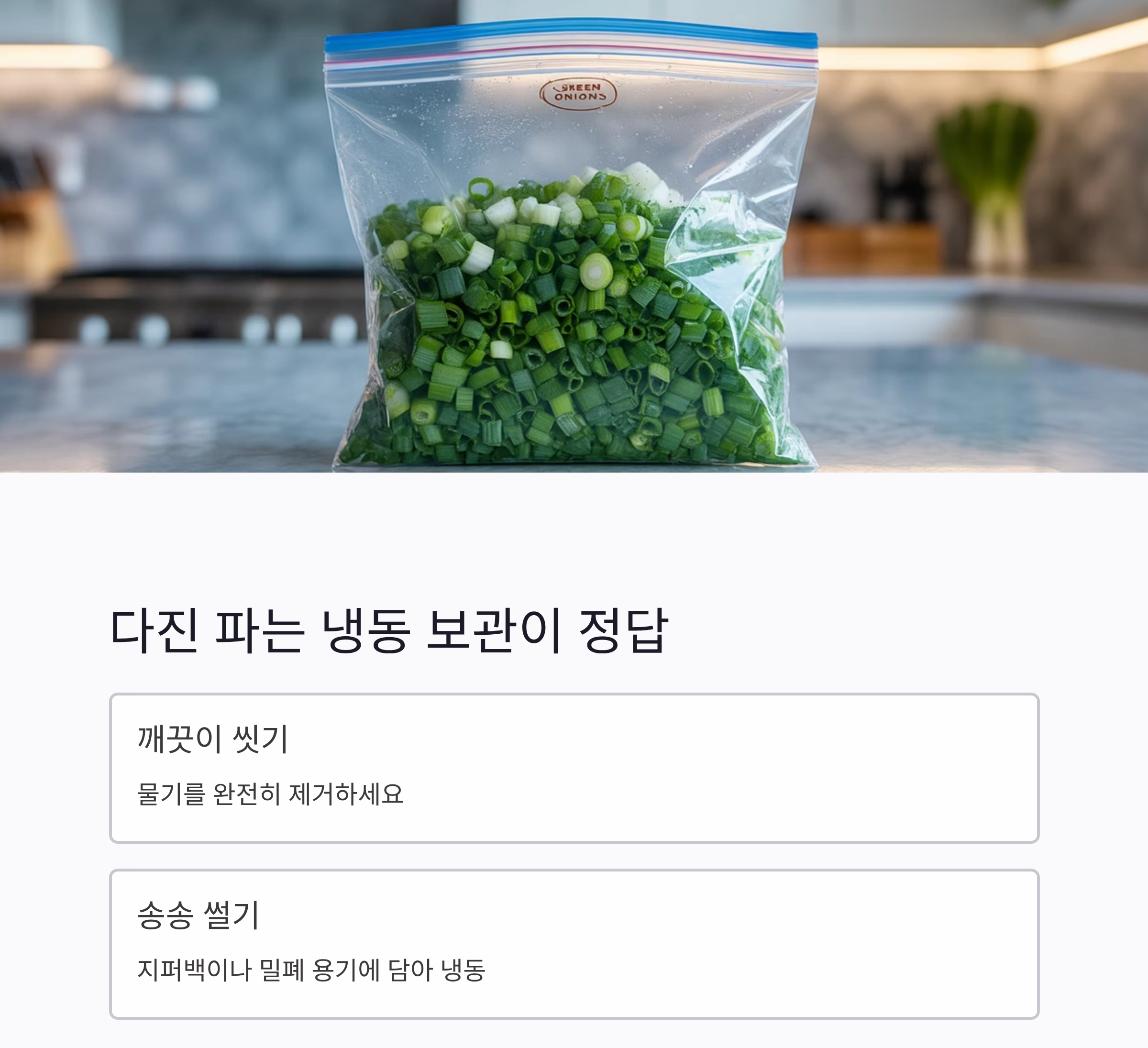 한 번에 다져서 오래쓰는 파·마늘·고추 보관 꿀팁 공개!