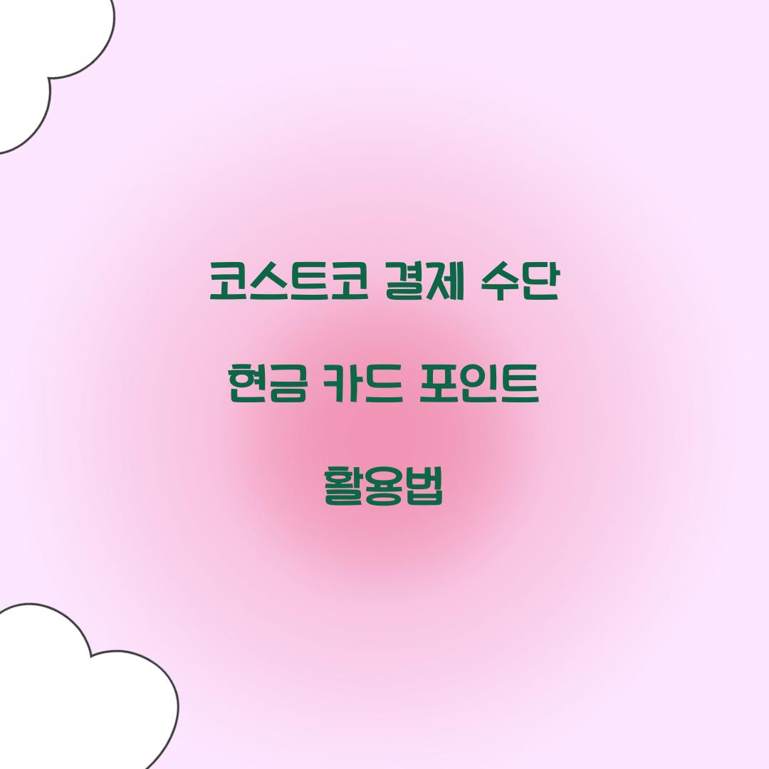 코스트코 결제 수단